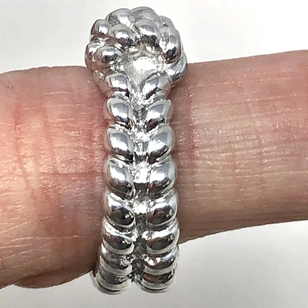 Nautical Rope Knot Braided Band Sz 7 Ring Aluminum Arthur Court Signed Jewelry